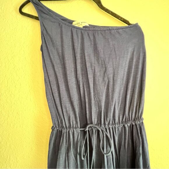 APIECE APART one shoulder tie waist, and navy dress 🌺 EUC 🌺 XS - Picture 2 of 6